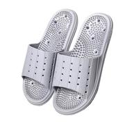 HAGJII Health Foot Massage, Acupressure Slippers Promoting Blood Circulation Pain Relief Plantar Fasciitis Acupuncture Slippers, Reflexology Sandals(Grey,7.5-8 UK)