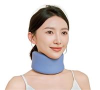 HAGJII Memory Foam Neck Brace for Pain Relief Soft Cervical Collar Adjustable Neck Support for Comfort, Stabilizes Vertebrae for Sleeping & Daily Use(Blue,M)
