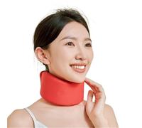 HAGJII Memory Foam Neck Brace for Pain Relief Soft Cervical Collar Adjustable Neck Support for Comfort, Stabilizes Vertebrae for Sleeping & Daily Use(Red,M)