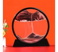 HAGJII Moving Sand Art Picture, Liquid Motion Deep Sea Sandscape Elegant Black Frame, Unique Desktop Decor for Office Home Living Room, Relaxing Gift Idea(Wood,BROWN_12IN)