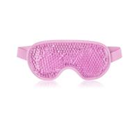 HAGJII Plush Cooling Eye Mask with PVC Gel Beads, Cold & Hot Compress Sleep Mask with Blackout Design, Reusable Ice Bead Mask for Headache, Migraines Relief & Puffy Eyes(Pink)