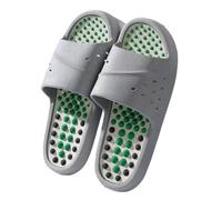 HAGJII Reflexology Sandals Acupressure Slippers Trigger Point Massage Acupuncture Slippers Arthritis Pain Relief Health Foot Massage for Mom Dad Parents(Grey,7.5-8 UK)