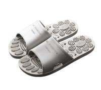HAGJII Reflexology Sandals Plantar Fasciitis Relief Acupressure Massage, Acupuncture Slippers Shiatsu Points Pain Relief Blood Circulation Great Health Foot Massage(Grey,6.5-7 UK)