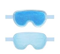 HAGJII Reusable Gel Ice Cooling Eye Mask, Cold & Hot Therapy Mask for Sleep, Soft Comfortable Eye Cover for Puffy Eyes Fatigue, Sinuses & Migraines Treatment(Blue)