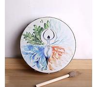 HAGJII Shaman Drum, Frame Drum Decoration Fashion Native American Drum Music Healing Hand Drum with Drum Stick Bodhran Drum for Meditation, Sleeping Aid(Green)