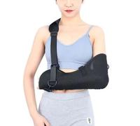 HAGJII Shoulder Sling for Arm Injury Rotator Cuff, Fracture, Dislocation Support Arm Sling Shoulder Immobilizer for Elbow Injury, Post-Operative Care Adjustable Straps Fit(Black,S(85-125cm))