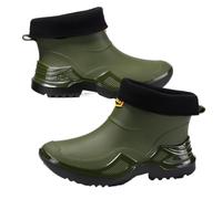 HAGJII Waterproof Rain Boots Garden Shoes for Men Fashion Easy Slip-On Fit