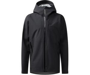 Haglöfs - Waterproof and windbreaker hiking jacket in PROOF PRO™ - Front Proof II Jacket M True Black for Men in Recycled Polyester - Size S Black S