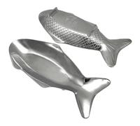 Hagmoo,Fish shaped grilled fish plate，Fish Dish Metal Serving Trays,Suitable for outdoor courtyards and indoor kitchens