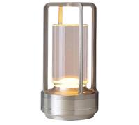 Hagmoo Klarako Crystal Lantern,Cordless Table Lamp,3 Color Stepless Dimming Touch, Rechargeable Portable LED Desk Lamp for Bedroom Restaurant Home Outdoor (Silver)