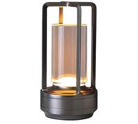 Hagmoo Klarako Crystal Lantern,Cordless Table Lamp,3 Color Stepless Dimming Touch, Rechargeable Portable LED Desk Lamp for Bedroom Restaurant Home Outdoor (Black)