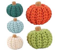 Hagmoo Knitting Pumpkin Ornaments,Mini Pumpkins Cute Crochet Pumpkins Soft Fall Pumpkin Decor Decorative Pumpkins For Fall Harvest Thanksgiving Halloween (Orange)