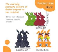 HAGNA 1 Set of Money Gifts for Easter, Funny Bunny with 8 Multicoloured Felt Decorations of Easter Bunnies, Felt Bunnies, Funny Easter Decoration to Give as a Gift(A)