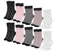 HAGOT 10 Pairs Women's Socks, Breathable Sweat-wicking Mid-calf Socks, Anti-Blister Cotton Sock,Soft Fluffy & Pill-resistant,Comfort for Walking Hiking & Outdoors