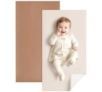 HAGOT 2 PC Nappy Changing Mat for Travel, Portable Changing Mat Baby | Baby Travel Change Mat Easy Clean | Travel Daily Use | New Born Baby Essentials (Brown and Beige)