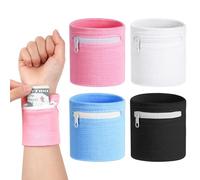 HAGOT 3 Pcs Wrist Pouch, Soft Stretch Wrist Pocket with Zippered for Running, Gym, Walking, Cycling, Hiking, Yoga and More