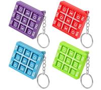 HAGOT 4 Pack Tic Tac Toe Keychain, Mini Keychains for Kids, Funny Backpack Keyring, Gifts for Party, Birthday