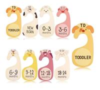 HAGOT 8 Pcs Baby Wardrobe Dividers, Cartoon Baby Wardrobe Dividers, Wood Baby Clothes Separators from Newborn to 24 Month, Baby Gifts for Parents
