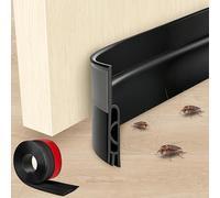 HAGOT Draft Excluder for Doors, Self-Adhesive Draught Excluder Tape for Doors, Blocks Cold Air, Noise & Dust, Quick and Easy Installation, 100x5cm (Black)