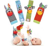 HAGOT Foot Finders & Wrist Rattles, Baby Rattle Toy Animal Wrist Rattle Soft Bell Strap Development Toy Gift for 0-12 Month Babies Boy Girl