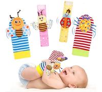 HAGOT Foot Finders & Wrist Rattles, Baby Rattle Toy Animal Wrist Rattle Soft Bell Strap Development Toy Gift for 0-12 Month Babies Boy Girl
