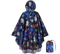 HAGOT Kids Rain Poncho, Reusable Portable Kids Raincoat, Children Rain Cape Rain Resistant Ponchos with Hoods and Buttons, Girls Boys Lightweight Rainwear for School Cycling Camping