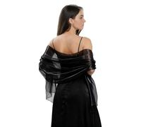 HAGOT Silky Organza Shawls, Women Sheer Shimmer Bridesmaid, Formal Party Wedding Shawl, Wraps for Evening Dresses