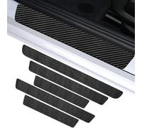 HAGQYT 5Pcs Car Door Sill Protector for Toyota Prius 2021-2026, Carbon Fibre Anti-Scratch Scuff Plate Guards, Front/Rear Door Step & Boot Entry Guard Sticker, Waterproof
