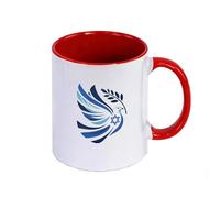 HAGRDBC Peaceful Israel Ceramic Mugs 350ml, 350ml Large Capacity Handled Cup for Coffee/Tea, Home Decor Kitchen Accessory Designed(Red)