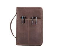 Hagsfire Zipper A5 Notebook Journal Planner Sketchbook Cover, Water Resistant Waxed Canvas Pocket Pocket Field Notes Cover for Journal Notebook Password Planner Book with Pen Loop (8.6"x6.9") (Brown)