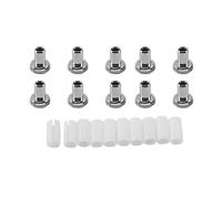 Hagsnec 10Pcs Ceramic Tube Sleeves and 10Pcs Metal Connector Adapters for Fiber Optic Visual Fault Locator