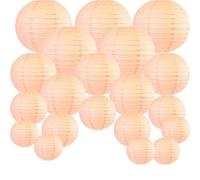 Hagsnec 20 Pcs 6 Inch-12 Inch Peach Paper Lantern Sizes Round Lampion for Wedding Outdoor Indoor Decor
