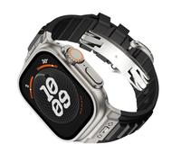 HAGTRB Band for Ultra 2 49mm Series 45mm 44mm Metal Clasp Accessories Silicone Strap for Iwatch 42mm 9 8 7 6 5 4 Se For Men Smart Watch Band