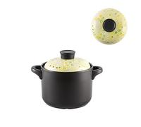 HAGTRB Ceramic casserole stew pot household gas high temperature resistant dry burning without cracking soup stew soup casserole rice casserole (A 1.5L)