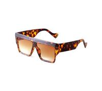 HAGTRB Generisch FHKQMLFQ-Fashion Retro Flat Top Square Sunglasses Women Men Vintage Leopard Oversized Shades for Women