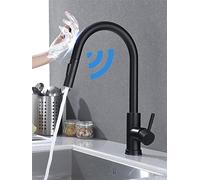 HAGTRB Kitchen Intelligent Digital Led Temperature Display White Hot Cold Water Pull Out Touch Sensor Swing Wash Basin Water Tap