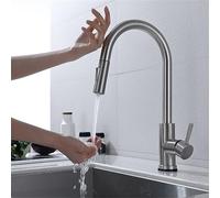 HAGTRB Kitchen Intelligent Digital Led Temperature Display White Hot Cold Water Pull Out Touch Sensor Swing Wash Basin Water Tap