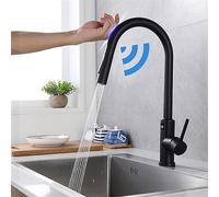 HAGTRB Kitchen Intelligent Digital Led Temperature Display White Hot Cold Water Pull Out Touch Sensor Swing Wash Basin Water Tap