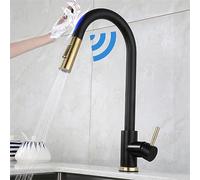 HAGTRB Kitchen Intelligent Digital Led Temperature Display White Hot Cold Water Pull Out Touch Sensor Swing Wash Basin Water Tap