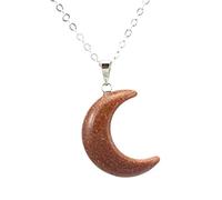 HAGTRB Natural Stone Crescent Moon Necklace Healing Crystal Quartz Reiki Labradorite Earrings Pendant Chain Necklace For Women Girls