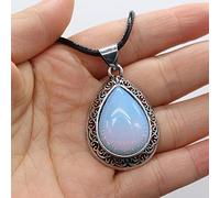 HAGTRB Natural Stone Necklace Water Drop Crystal Opal Necklace Fashion Pendants Necklace Reiki healing gift