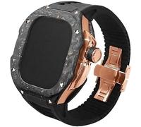 HAGTRB SCHIK 49mm Luxury Carbon Fiber Case Rubber Watch Band Butterfly Clasp DIY Modification Kit，For Ultra 2 Ultra 8 Series Watch Replacement Accessories