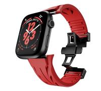 HAGTRB Series 10 46mm Band for Ultra2 49mm 45mm 44mm Sport Silicone Strap Metal Connector Butterfly Buckle Accessories for Iwatch Series 9 8 7 6 5 4 Se for Men
