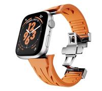 HAGTRB Series 10 46mm Band for Ultra2 49mm 45mm 44mm Sport Silicone Strap Metal Connector Butterfly Buckle Accessories for Iwatch Series 9 8 7 6 5 4 Se for Men