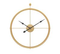 HAGTRB Wall Clocks Bedroom Modern 3D Wall Clocks European Farmhouse Vintage Clock Round Iron Metal Clock Indoor Silent Non-Ticking Wall Clock Kitchen