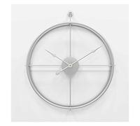 HAGTRB Wall Clocks Bedroom Modern 3D Wall Clocks European Farmhouse Vintage Clock Round Iron Metal Clock Indoor Silent Non-Ticking Wall Clock Kitchen