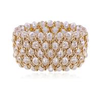 HAHA&TOTO Crystal Beaded Stretch Bracelet Stackable Boho Jewelry Party, M