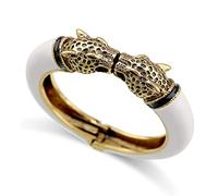 HAHA&TOTO Double Leopard Open Cuff Bangle Antique Gold Gift for Women, M, Metal, no gemstone