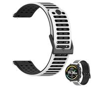 Hahace 22mm universal Watch band compatible with SUUNTO Nautic S/Vertical 2/Vertical 1/Race 2 /RUN/Race S/Race/9 peak pro/9 peak/5 peak smart watch,Soft silicone sports watch strap (White-Black)