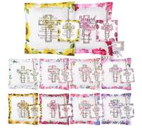 Hahafelt 10 Pack Prayer Quilt with Cross Inside, Vintage Scripture Prayer Quilt Squares Christian Gifts for Women Easter Mother's Day Pastor Appreciation Gifts